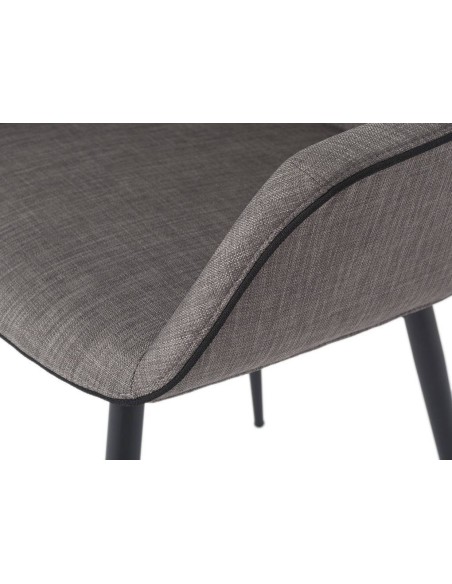 SILLA con brazos Atvance, TELA gris, ACERO NEGRO