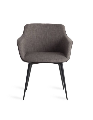 SILLA con brazos Atvance, TELA gris, ACERO NEGRO