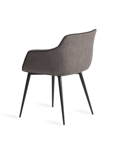 SILLA con brazos Atvance, TELA gris, ACERO NEGRO