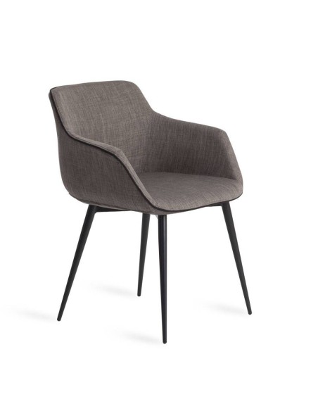 Cadeira com braços Atvance, tecido cinza, aço preto