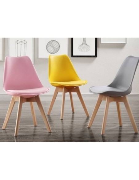 Cadeira De Jantar Nordico Acantha, Polipropileno E For Natural