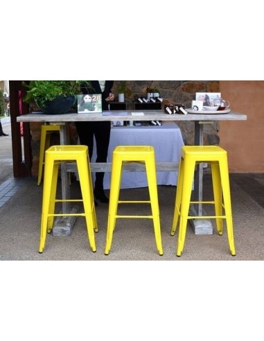 Taburete Tolix|Replica Xavier Pauchard Amarillo