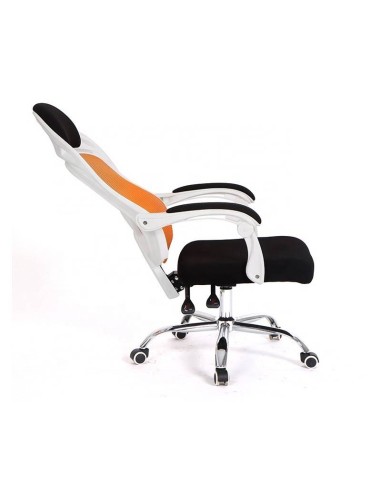 Sillón de oficina Lince, gas, sincro, malla naranja, tejido negro