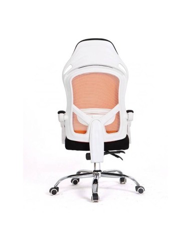 Sillón de oficina Lince, gas, sincro, malla naranja, tejido negro