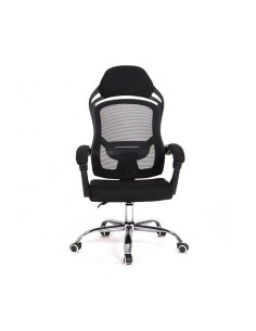 Sillón de oficina Lince, negro, alto, gas, sincro, malla y tejido negro 2
