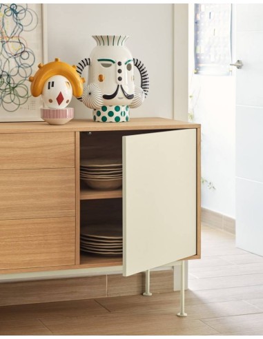 Teulat APARADOR minimalista YOKO 128x45, CREMA, ROBLE