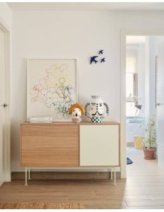 TEULAT cômoda minimalista YOKO 128X45, creme, Carvalho 2