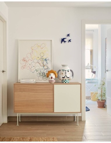 Teulat APARADOR minimalista YOKO 128x45, CREMA, ROBLE