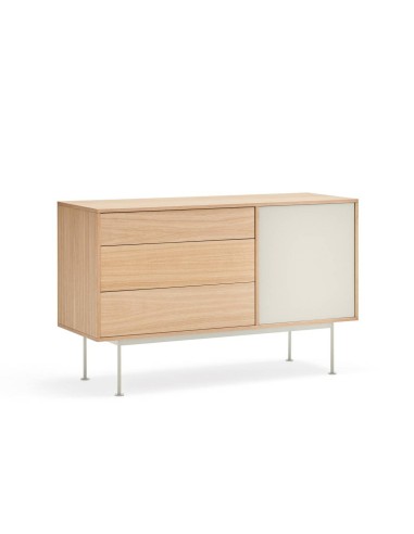 Teulat APARADOR minimalista YOKO 128x45, CREMA, ROBLE