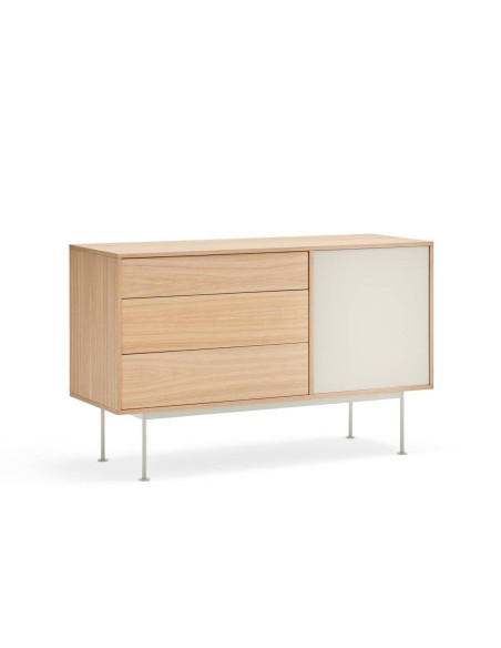 Teulat APARADOR minimalista YOKO 128x45, CREMA, ROBLE