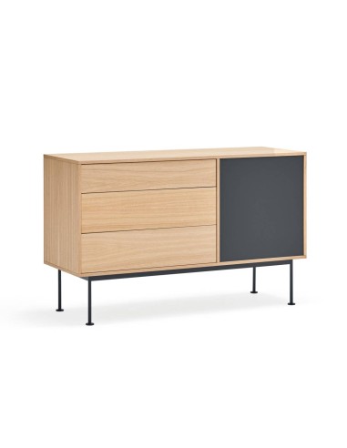 Teulat APARADOR minimalista YOKO 128x45, GRIS, ROBLE