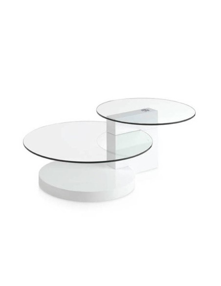 MESA CENTRO LEA 120x80 (65) CRISTAL, madera blanca