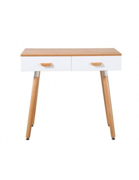 Escritóriom ARTETA, faia, gavetas brancas, 90 x 50 cms.