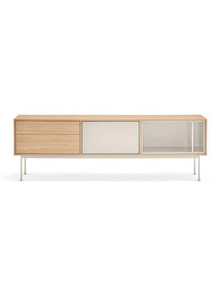 Teulat MUEBLE TV YOKO 180x40, CREMA, ROBLE