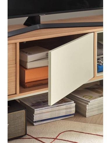 Teulat MUEBLE TV YOKO 180x40, CREMA, ROBLE