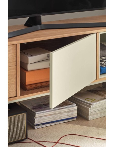 Teulat MUEBLE TV YOKO 180x40, CREMA, ROBLE