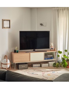 Teulat MUEBLE TV YOKO 180x40, CREMA, ROBLE 2