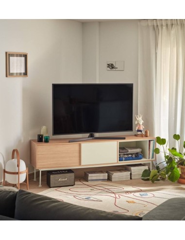 Teulat MUEBLE TV YOKO 180x40, CREMA, ROBLE