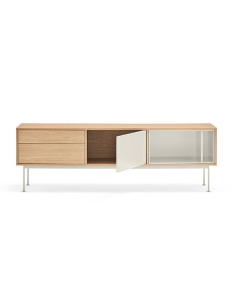 Teulat MUEBLE TV YOKO 180x40, CREMA, ROBLE