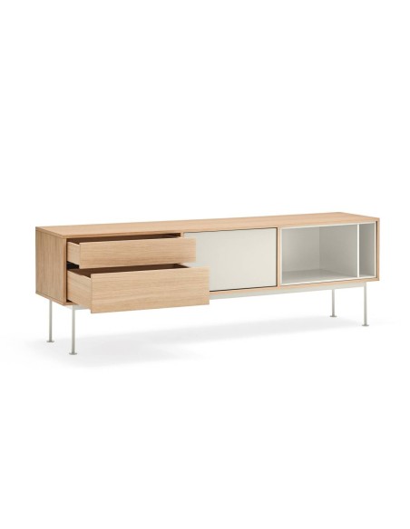 Teulat MUEBLE TV YOKO 180x40, CREMA, ROBLE