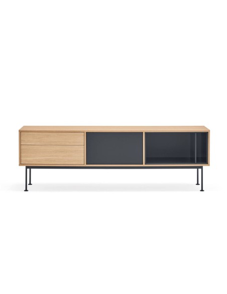 Teulat MUEBLE TV YOKO 180x40, GRIS ANTRACITA, ROBLE