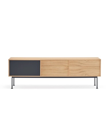Teulat MUEBLE TV YOKO 180x40, GRIS ANTRACITA, ROBLE