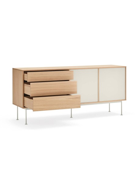 Teulat APARADOR minimalista YOKO 180x45, CREMA, ROBLE