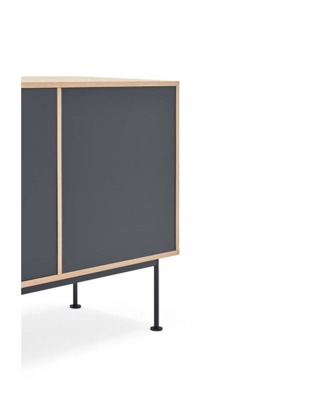 Teulat APARADOR minimalista YOKO 180x45, GRIS ANTRACITA, ROBLE