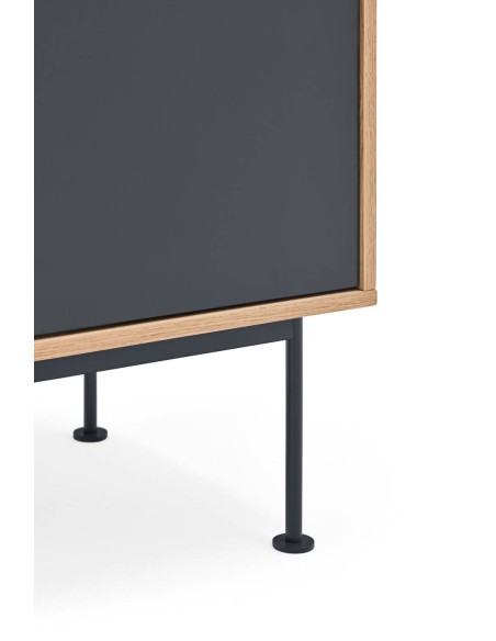 TEULAT cômoda minimalista YOKO 180X45, cinza antracite, Carvalho