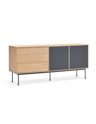 TEULAT cômoda minimalista YOKO 180X45, cinza antracite, Carvalho
