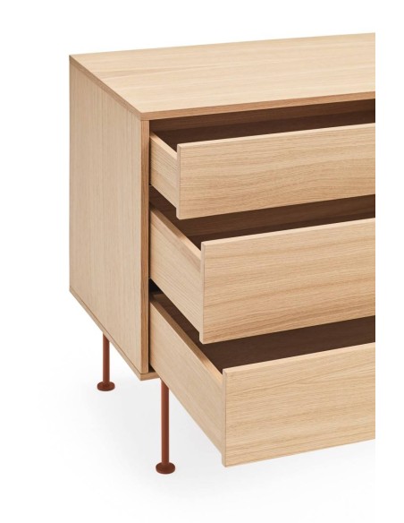 Teulat APARADOR minimalista YOKO 180x45, TEJA, ROBLE