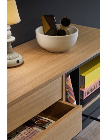 Teulat consola recibidor minimalista YOKO 120x35, GRIS, ROBLE