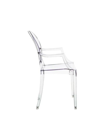 Silla de diseño Borbon, policarbonato transparente
