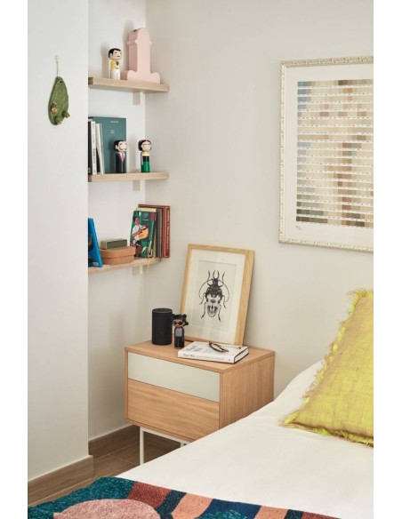 Teulat mesinha minimalista YOKO 52X35, creme, Carvalho