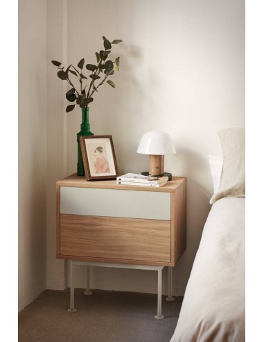 Teulat mesita minimalista YOKO 52x35, CREMA, ROBLE