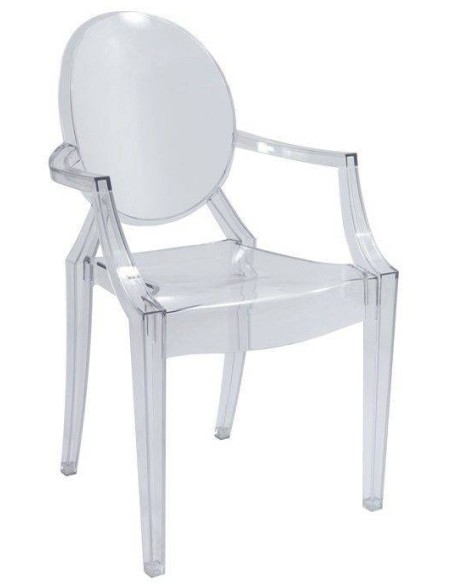 Silla con brazos LOUIS GHOST, Policarbonato Transparente