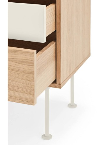 Teulat mesita minimalista YOKO 52x35, CREMA, ROBLE