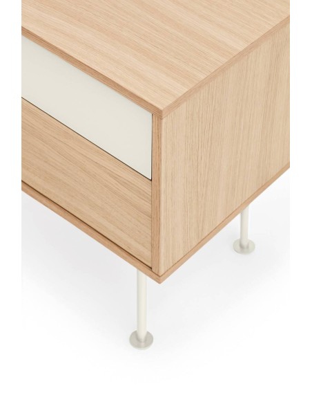 Teulat mesita minimalista YOKO 52x35, CREMA, ROBLE