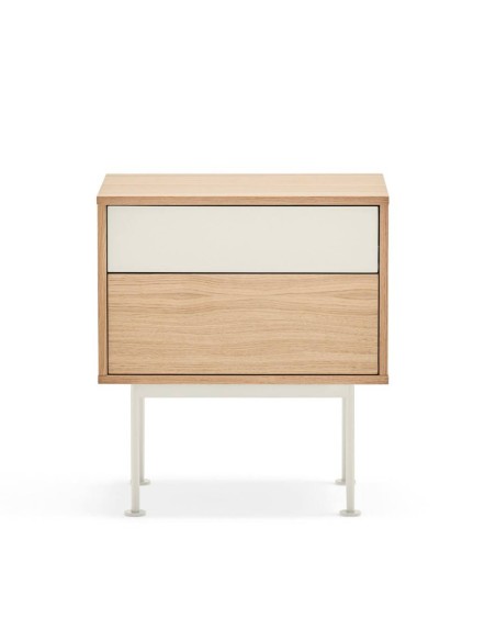 Teulat mesita minimalista YOKO 52x35, CREMA, ROBLE