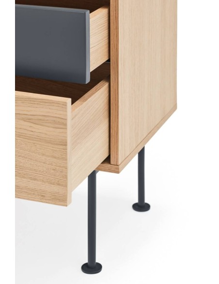 Teulat mesinha minimalista YOKO 52X35, cinza antracite, Carvalho