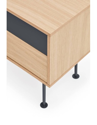 Teulat mesinha minimalista YOKO 52X35, cinza antracite, Carvalho