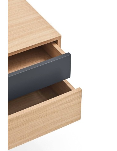 Teulat mesinha minimalista YOKO 52X35, cinza antracite, Carvalho