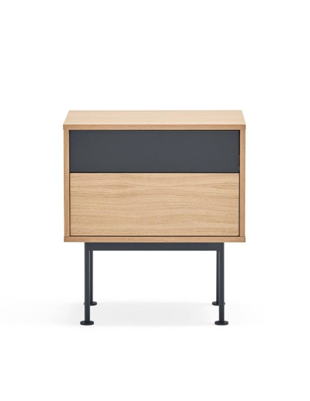 Teulat mesinha minimalista YOKO 52X35, cinza antracite, Carvalho