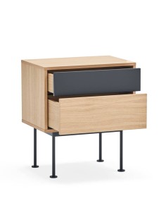 Teulat mesita minimalista YOKO 52x35, GRIS ANTRACITA, ROBLE 2