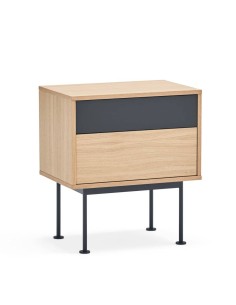 Teulat mesinha minimalista YOKO 52X35, cinza antracite, Carvalho