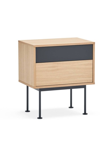 Teulat mesinha minimalista YOKO 52X35, cinza antracite, Carvalho