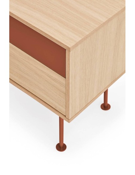 Teulat mesita minimalista YOKO 52x35, TEJA, ROBLE