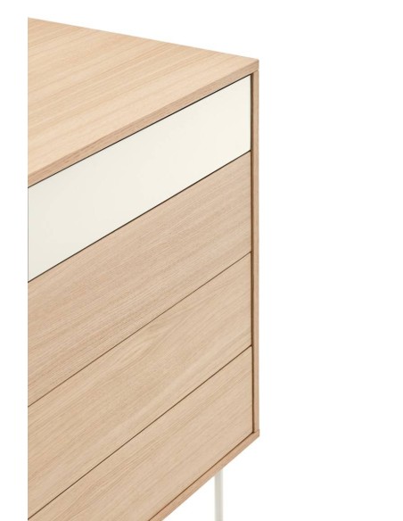 Teulat cómoda minimalista YOKO 90x45, CREMA, ROBLE