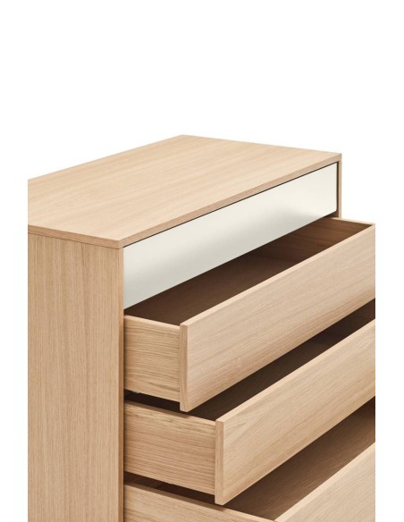 Teulat cómoda minimalista YOKO 90x45, CREMA, ROBLE