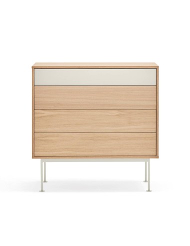 Teulat cómoda minimalista YOKO 90x45, CREMA, ROBLE